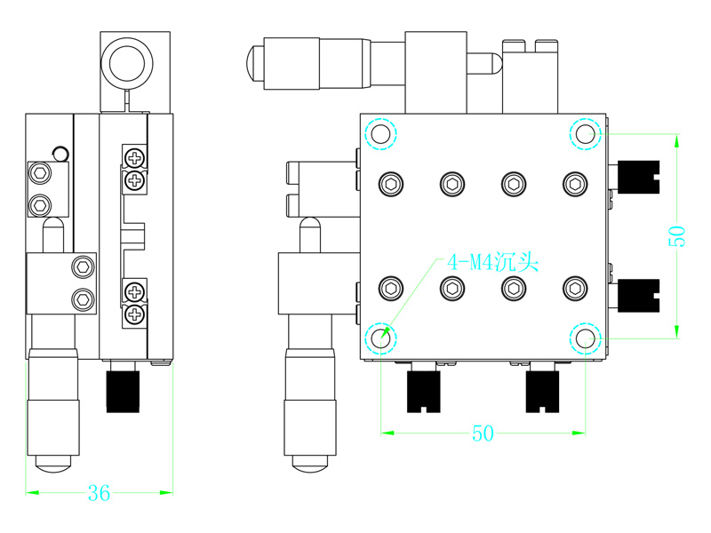 Fine tuning table KRT-60X60-R combination